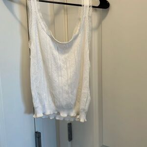 J. Crew White Eyelet Tank Top